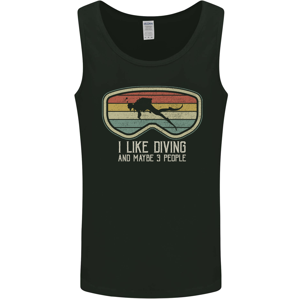 I Like Scuba Diving & 3 People Funny Diver Mens Vest Tank Top