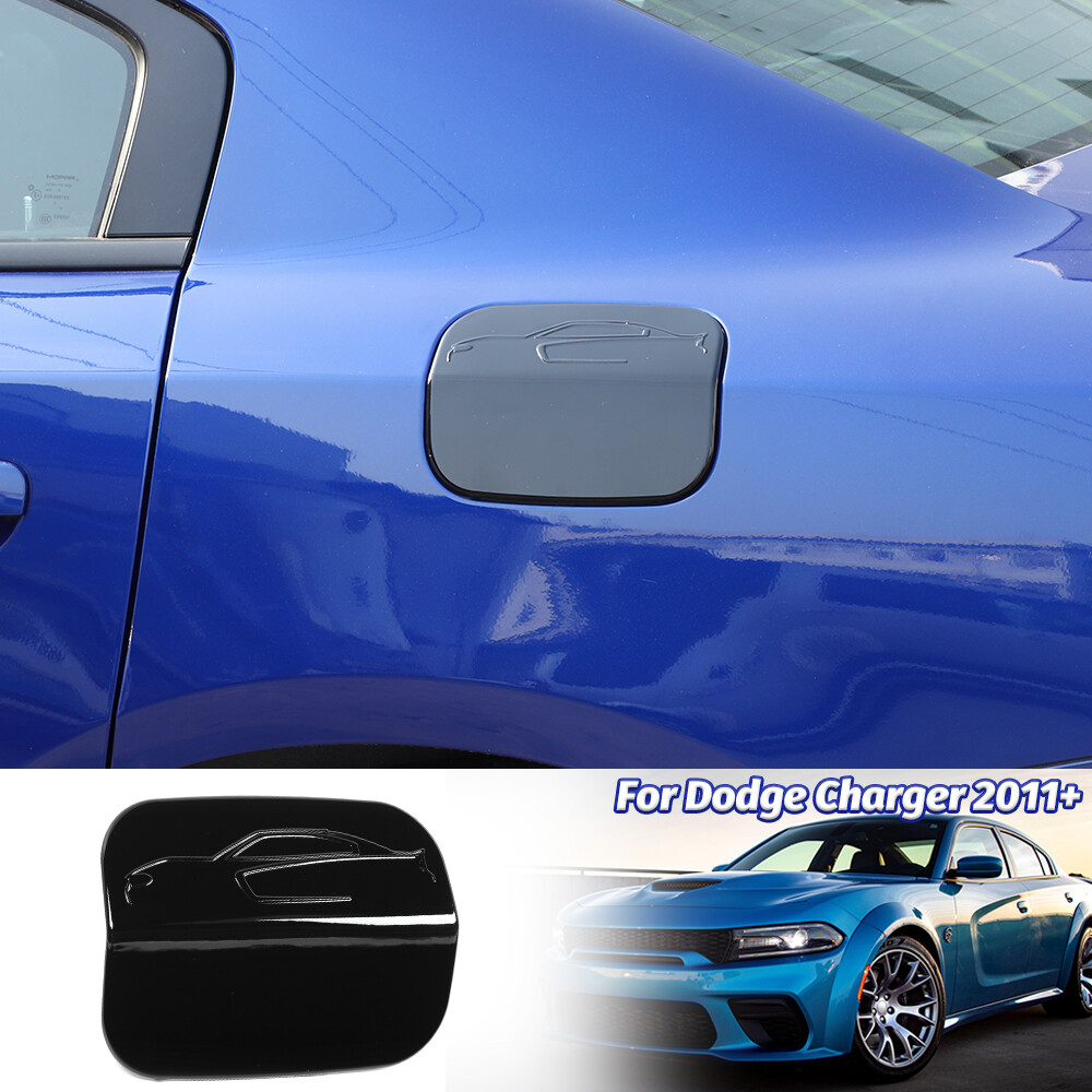 Black Car Door Filler Fuel Tank Gas Cap Trim Decor Cover For Dodge Charger 2011+