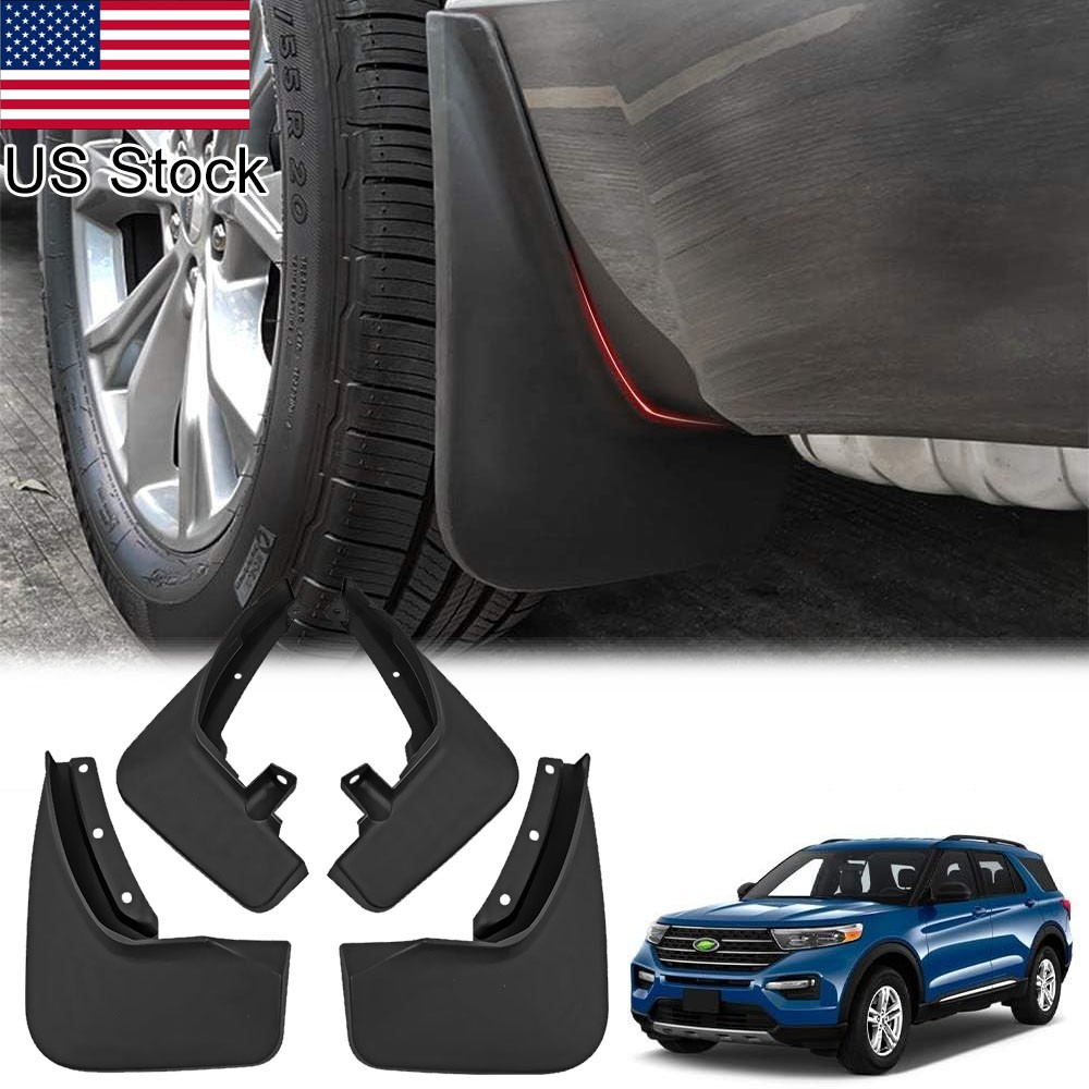 4Pcs Front Rear Black Splash Guards Mud Flaps Fender For Ford Explorer 2020-2024