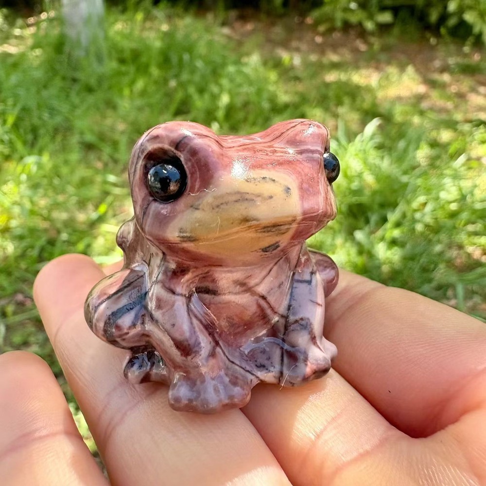 1pc Natural Mixed Quartz Carved Crystal Frog skull reiki healing gift Decoration