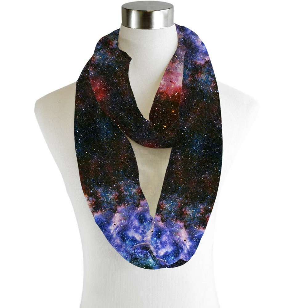 Galaxy Print Infinity Chiffon Scarf in Stunning Design 2