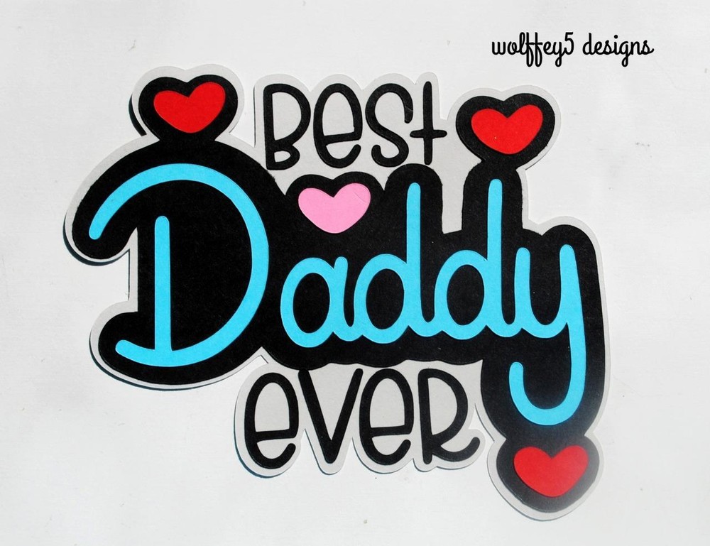 CRAFTECAFE DADDY KID TITLE premade paper piecing scrapbook diecut piece album 3D