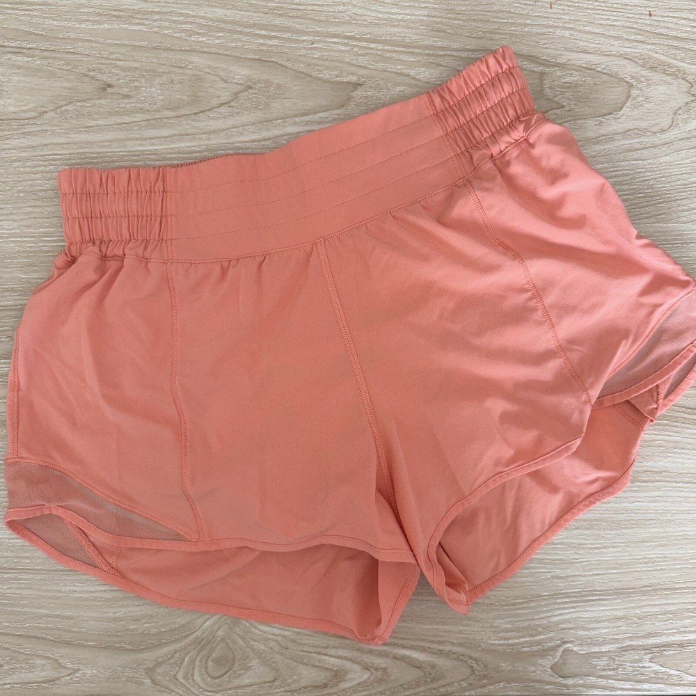 Lulemon Hotty Hot High Rise Shorts in Peachy Pink