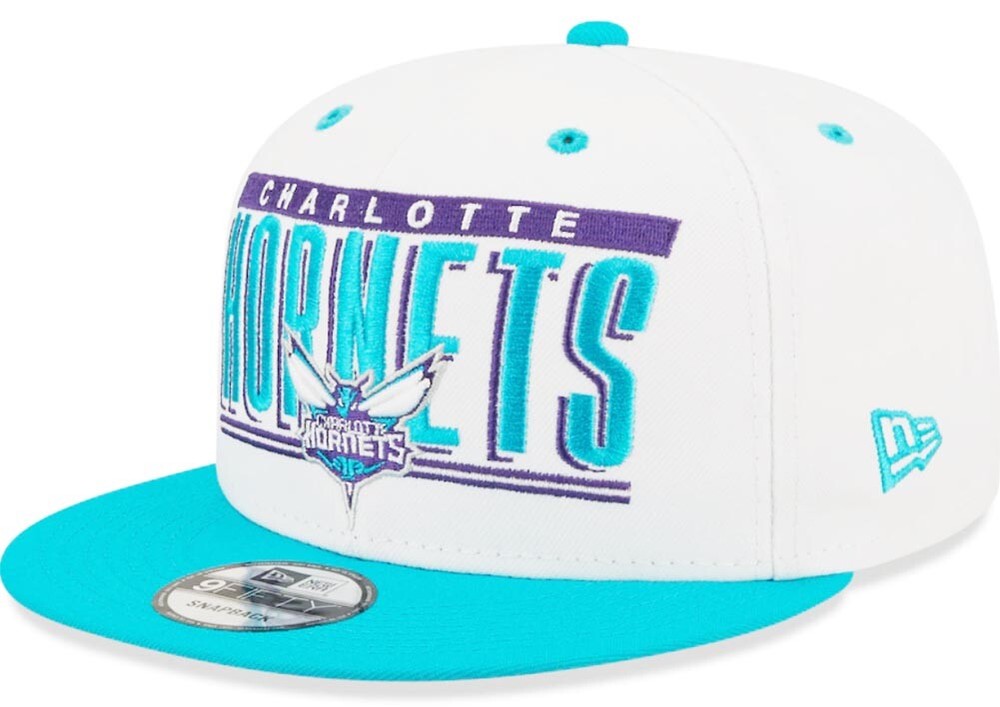 New Era Charlotte Hornets Retro Title Snapback Cap White 9FIFTY 950 S M Basecap