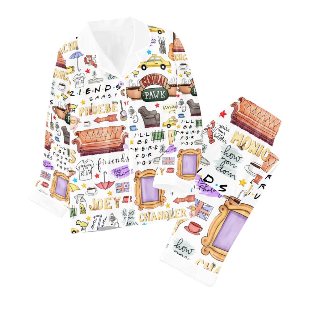 Friends Button Down Pajamas Set   ANHNV 3624