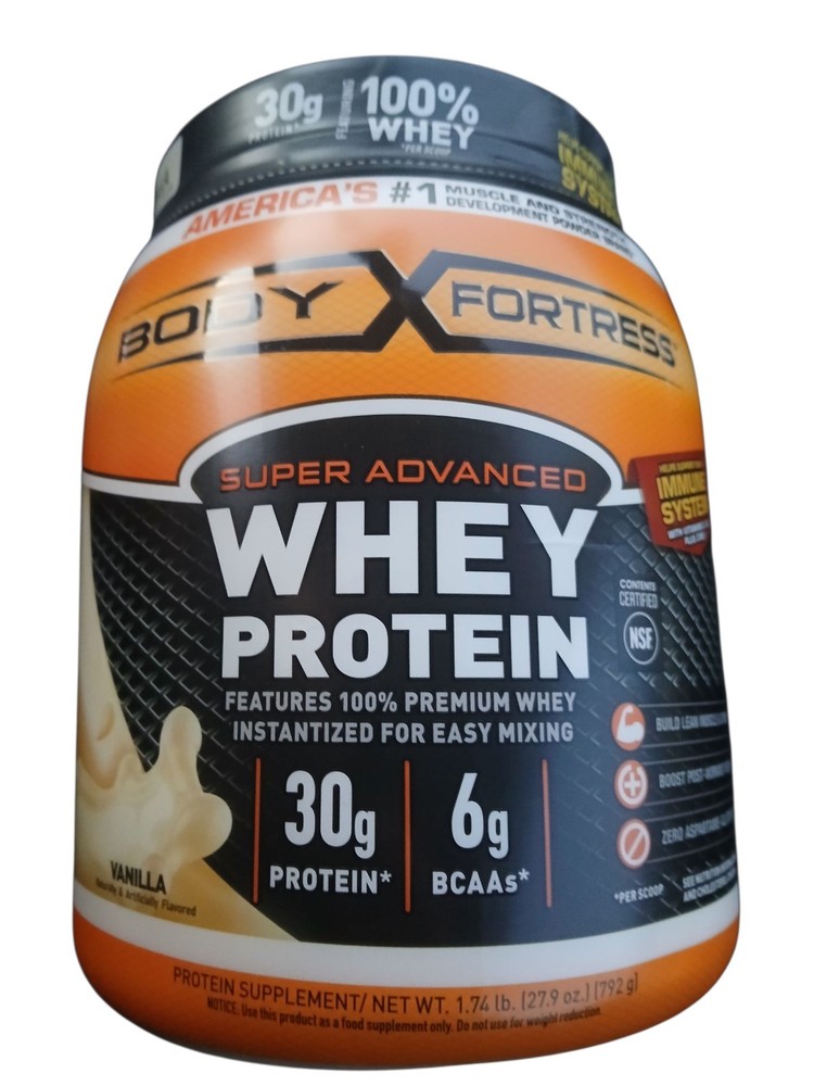 Body Fortress Super Advanced Whey Protein Powder, Vanilla - 2lb