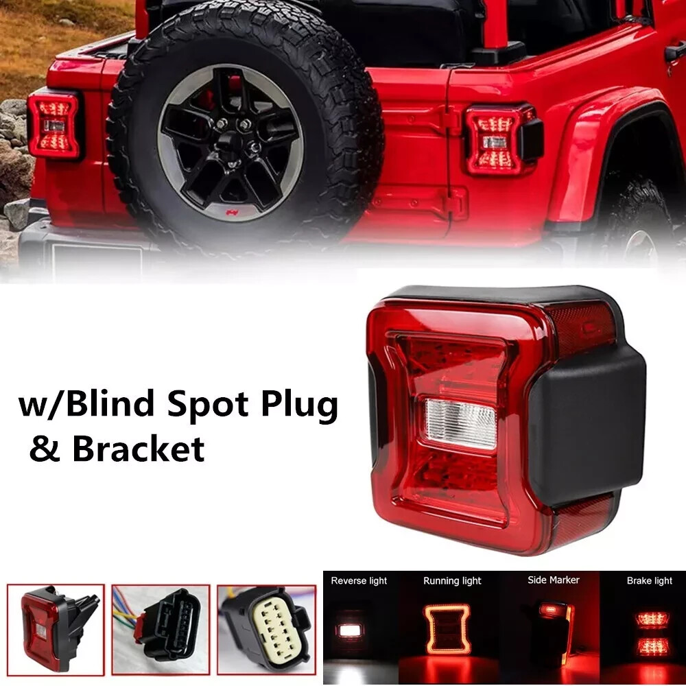 For Jeep Wrangler JL 2018-2024 Right Passenger LED Tail Light w/Blind Spot Plug