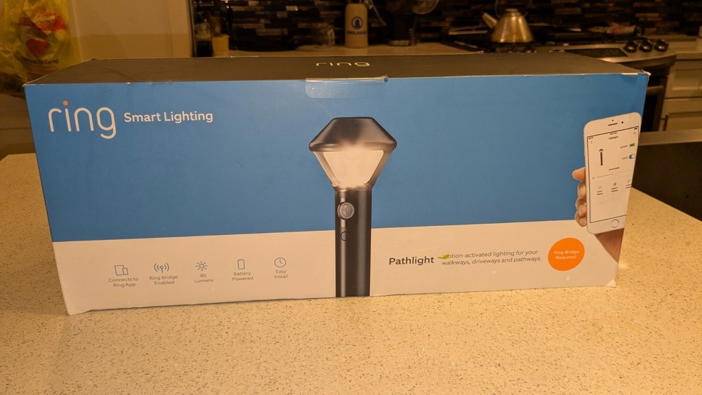 NEW Open Box-Black Ring Smart Lighting Motion-Activated Pathlight