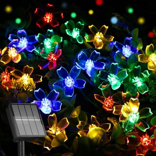 50 LED Solar Flower String Lights for Outdoor Decoration  