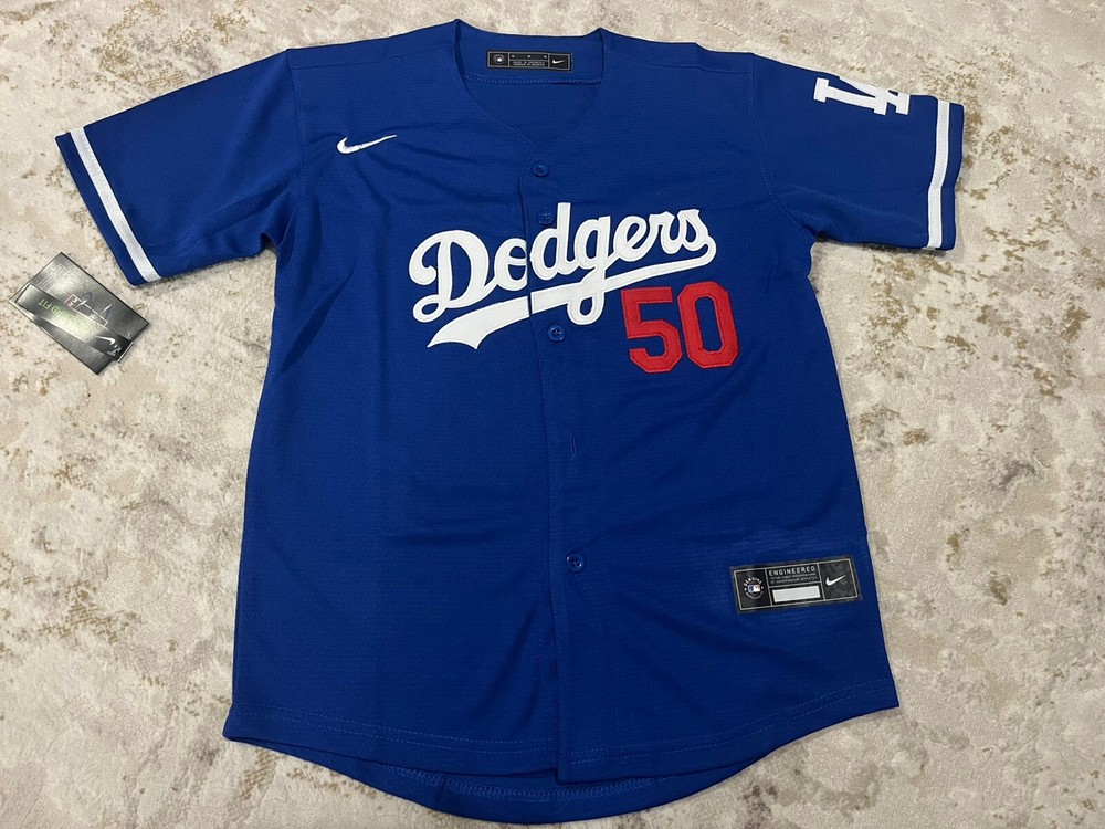 Youth L Angeles Dodgers #50 Mookie Betts Baseball Jersey / Size Youth M