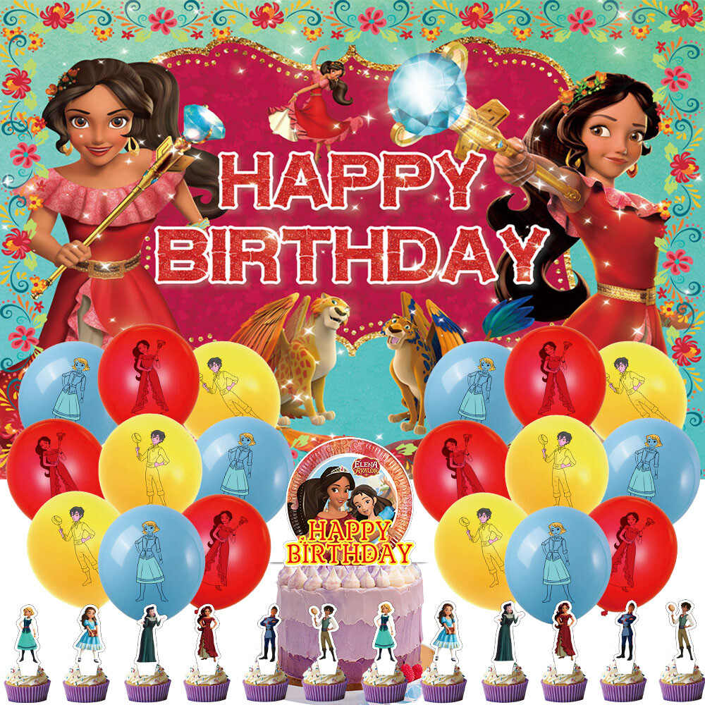 Elena Party Supplies Birthday Decoration Set Balloons Cake Toppers Banner Girls
