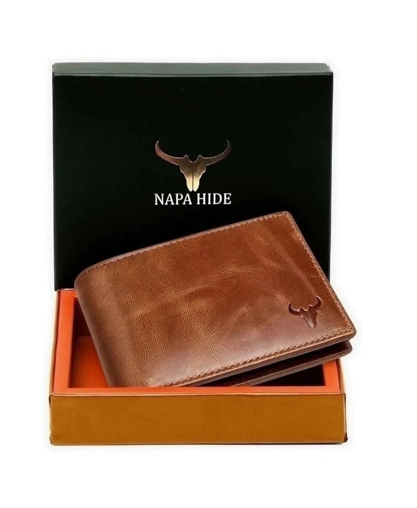 NAPA HIDE Leather Bifold Wallets For Men RFID Blocking Men's Daily USE Wallet
