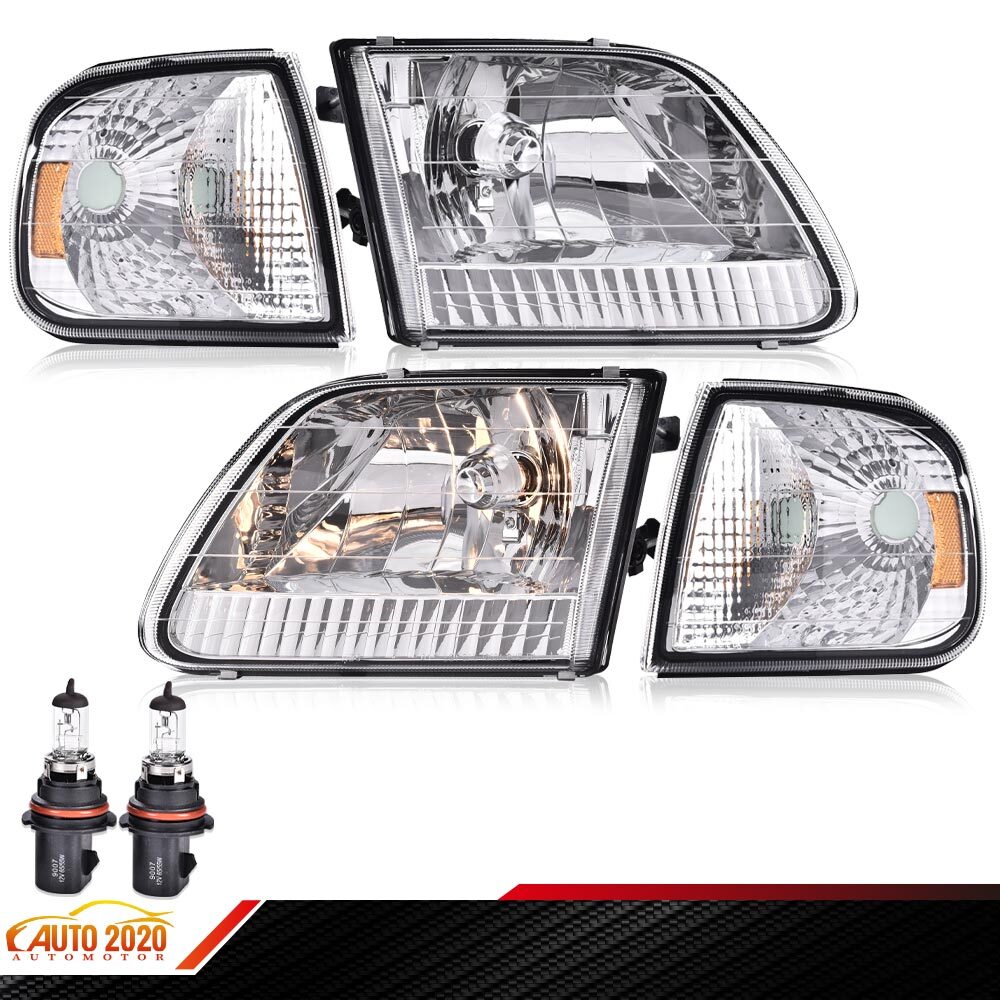 Clear Corner Chrome Housing Headlights Fit For Ford 97-03 F150 97-02 Expedition