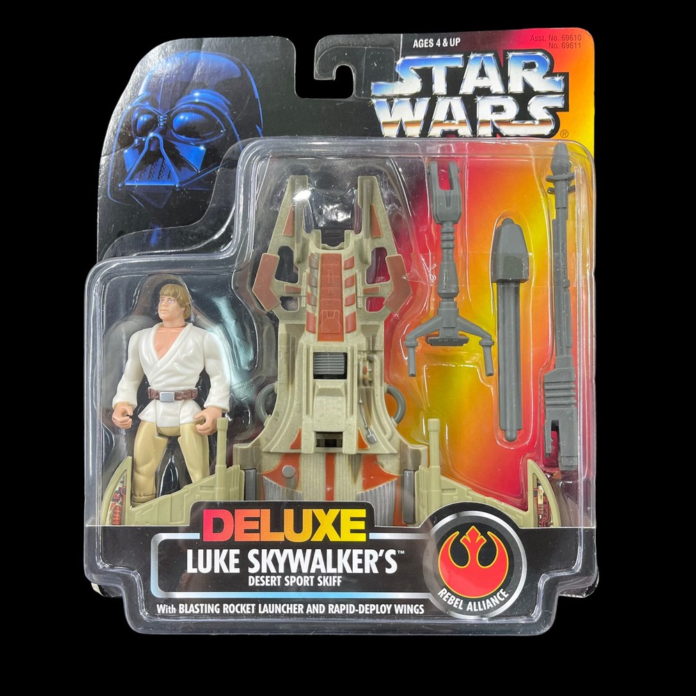 Star Wars Deluxe Luke Skywalker & Desert Sport Skiff (1996) Toy Figure Set Kenne