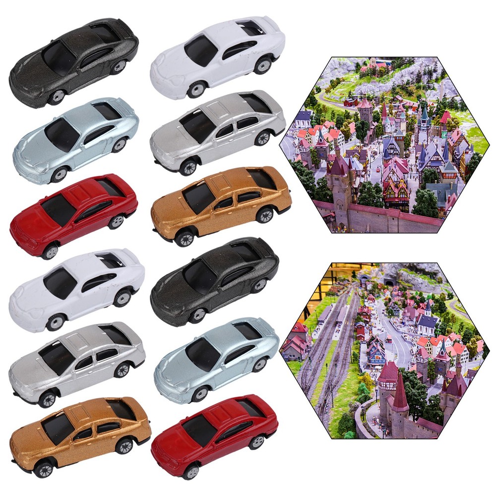 50pcs Color Model Car N Scale 1:150 Model Railway Scenery Scene Street-Layout