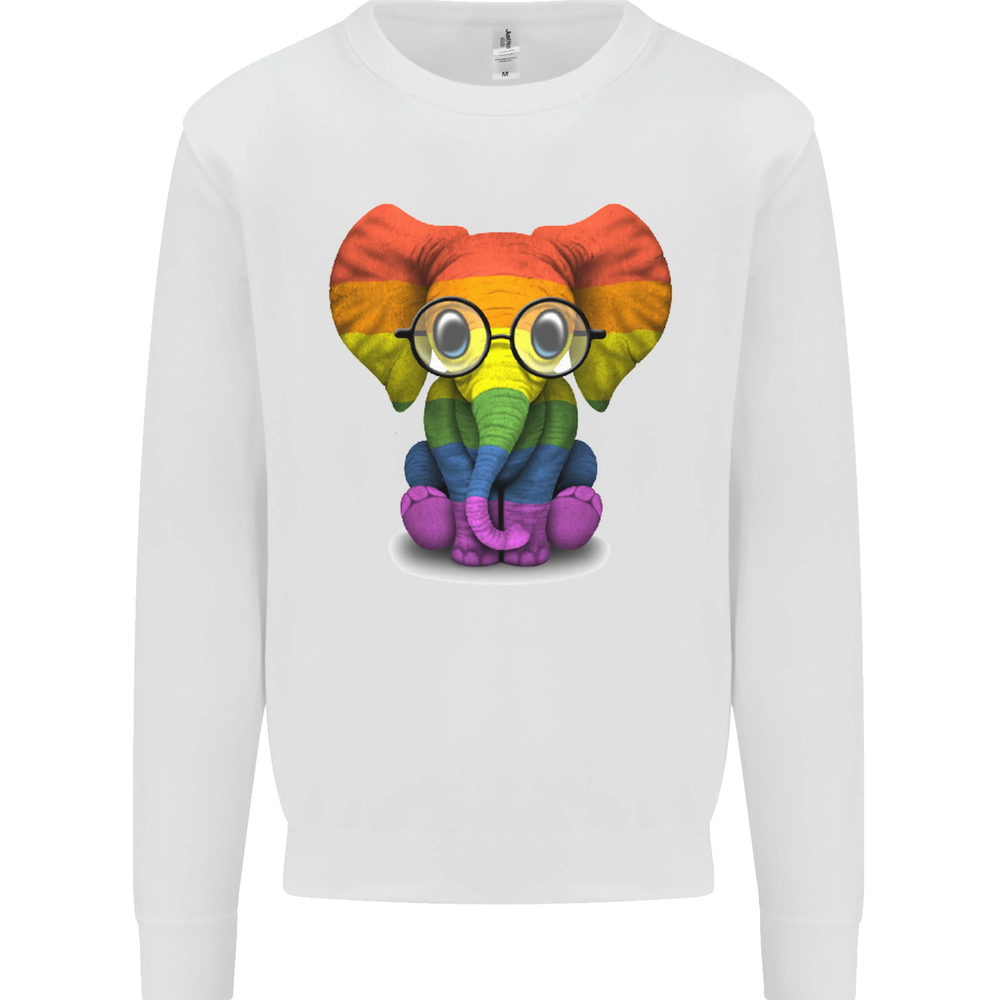 LGBT Elephant Gay Pride Day Awareness Mens Sweatshirt Jumper-image