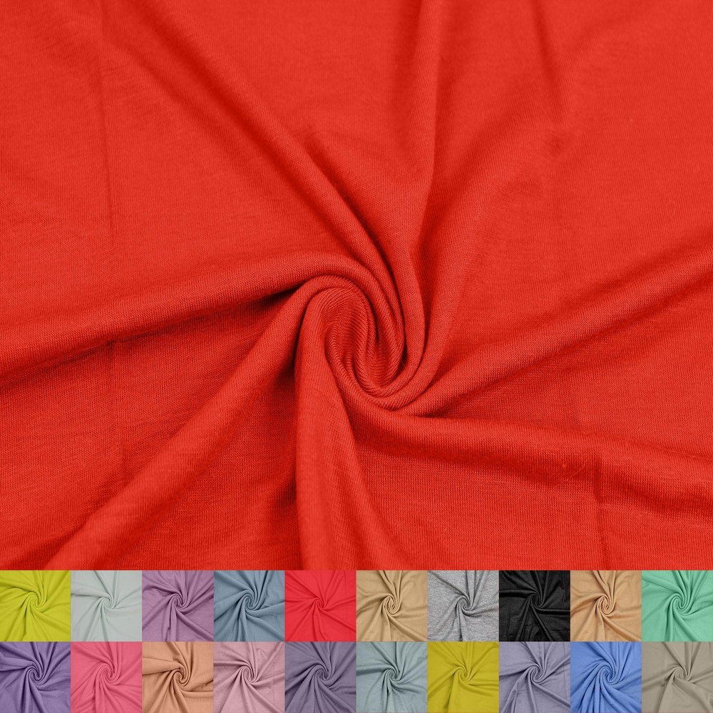 Solid Color Heavy Rayon Spandex Jersey Knit Fabric/ 4-Way Stretch-(180GSM)/ D...