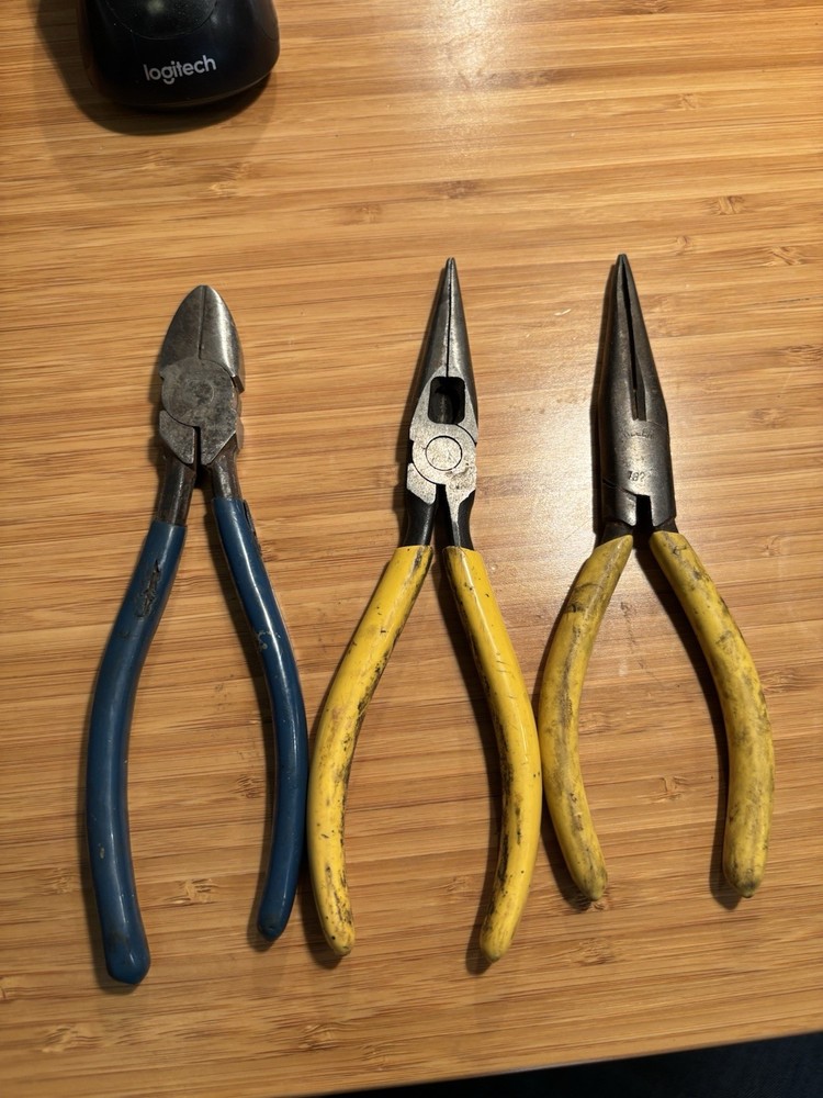 Lot Of 3 Vtg Pliers + Diagonal Cutter