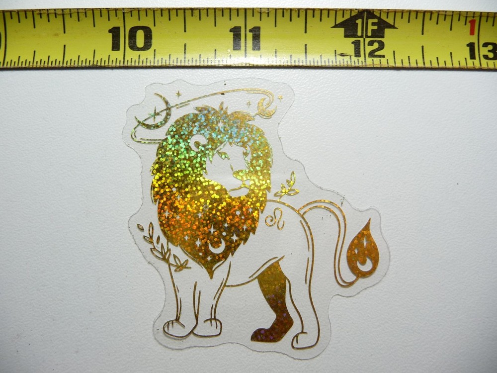 Holographic Lion Moon Plant Sticker Decal Reflective Shiny Beautiful Design