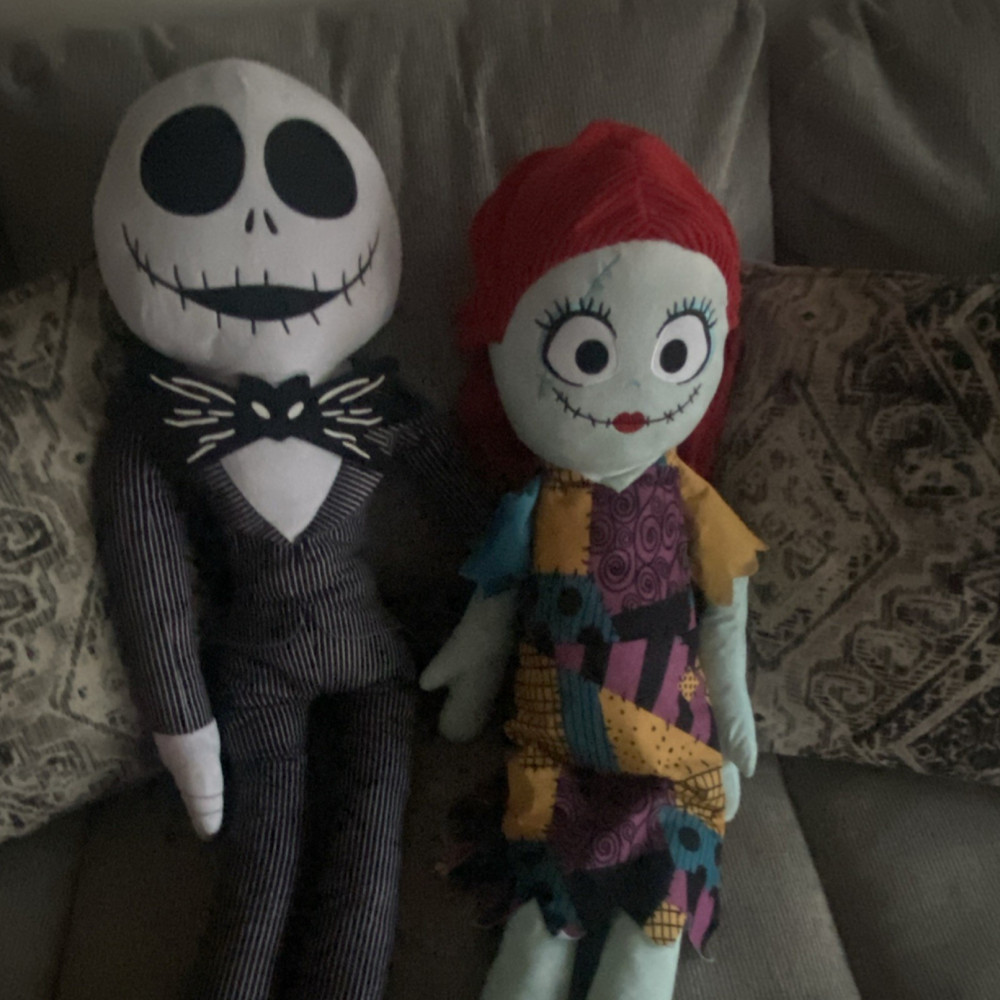 Disney Nightmare Before Christmas Plush Dolls Jack Skellington & Sally