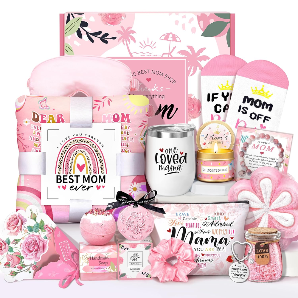 Luxury 16-Piece Self-Care Gift Basket for Mom - Perfect Mother's Day Present