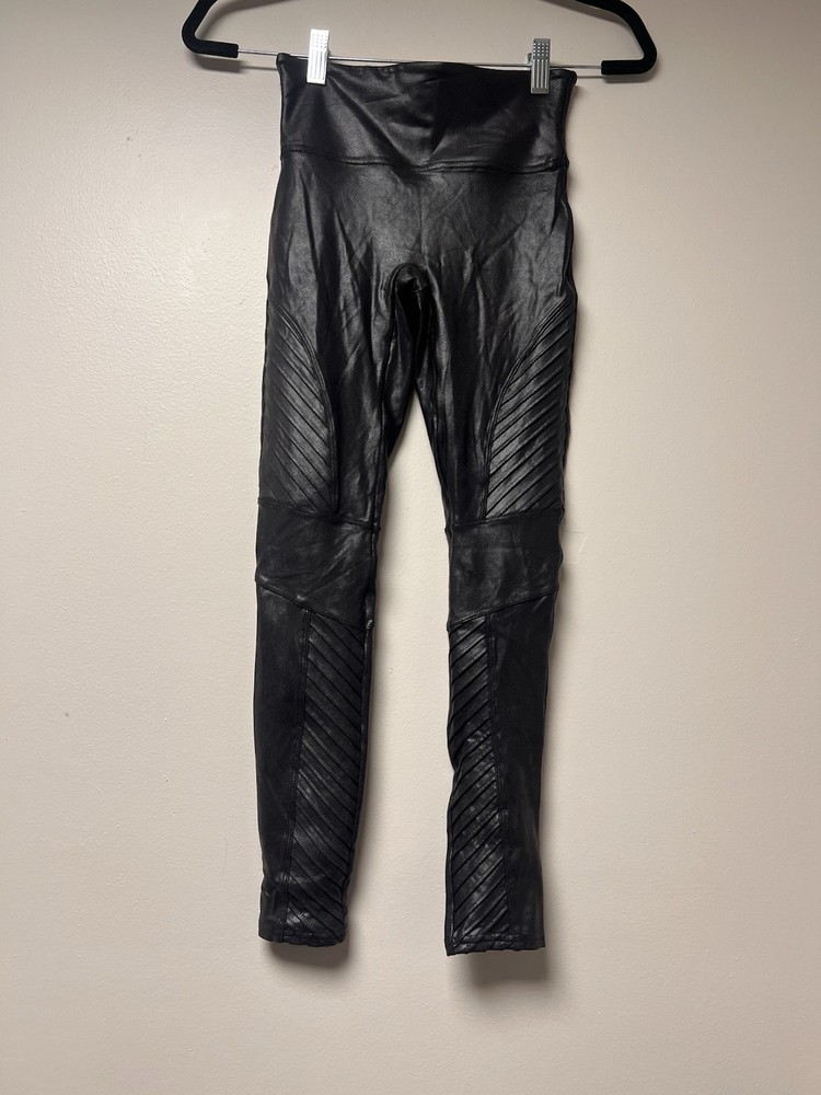 SPANX Faux Leather Leggings for Women in Black Petite Size XS