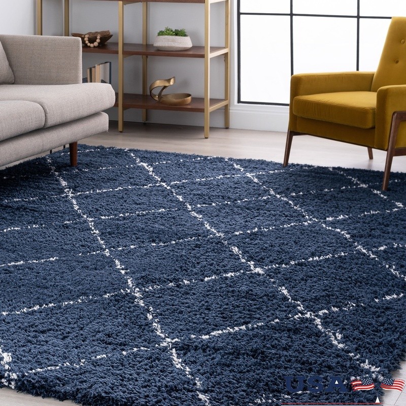Modern Shag Rug Soft Durable Stain Resistant for Living Room Bedroom Dining