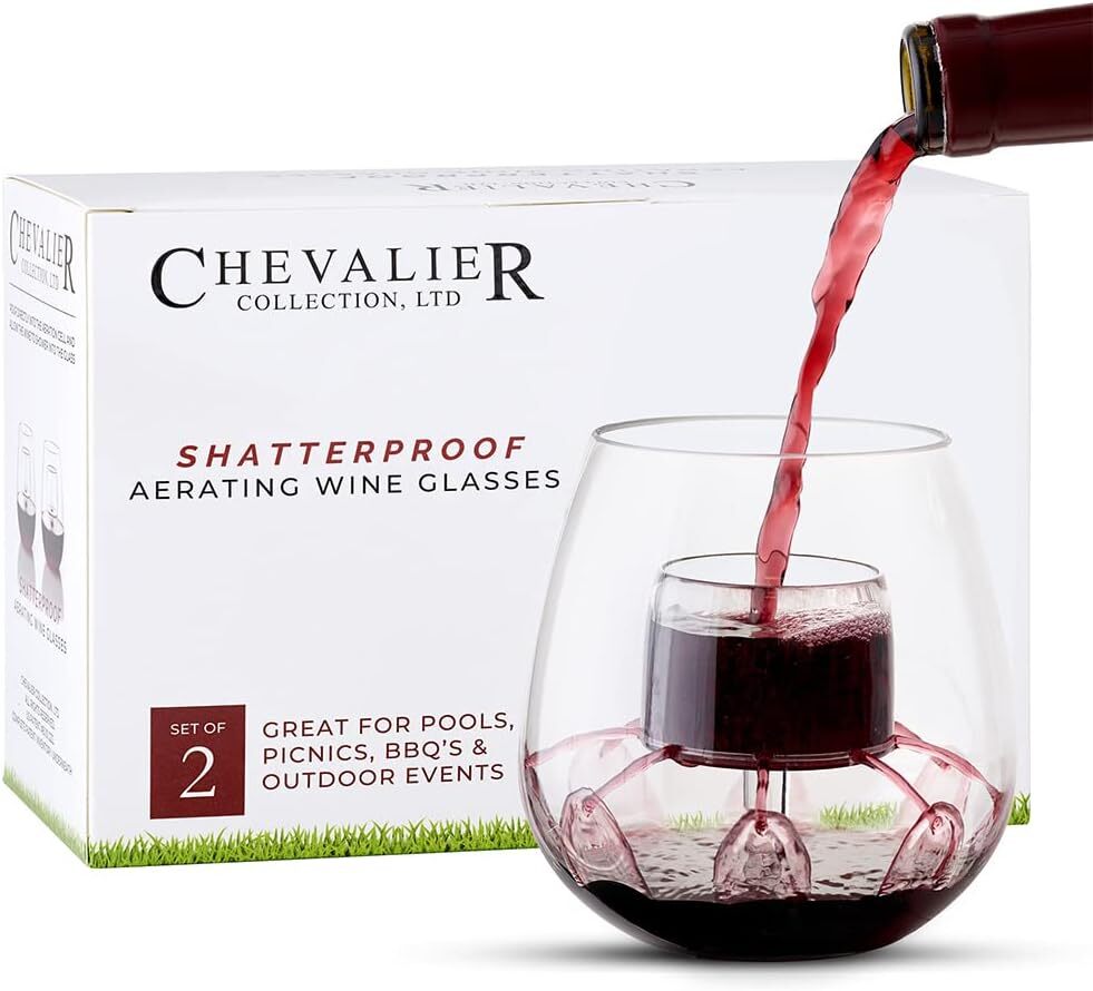 Tritan Shatterproof Aerating Wine Glasses By Chevalier Collection set Of 2 Mad