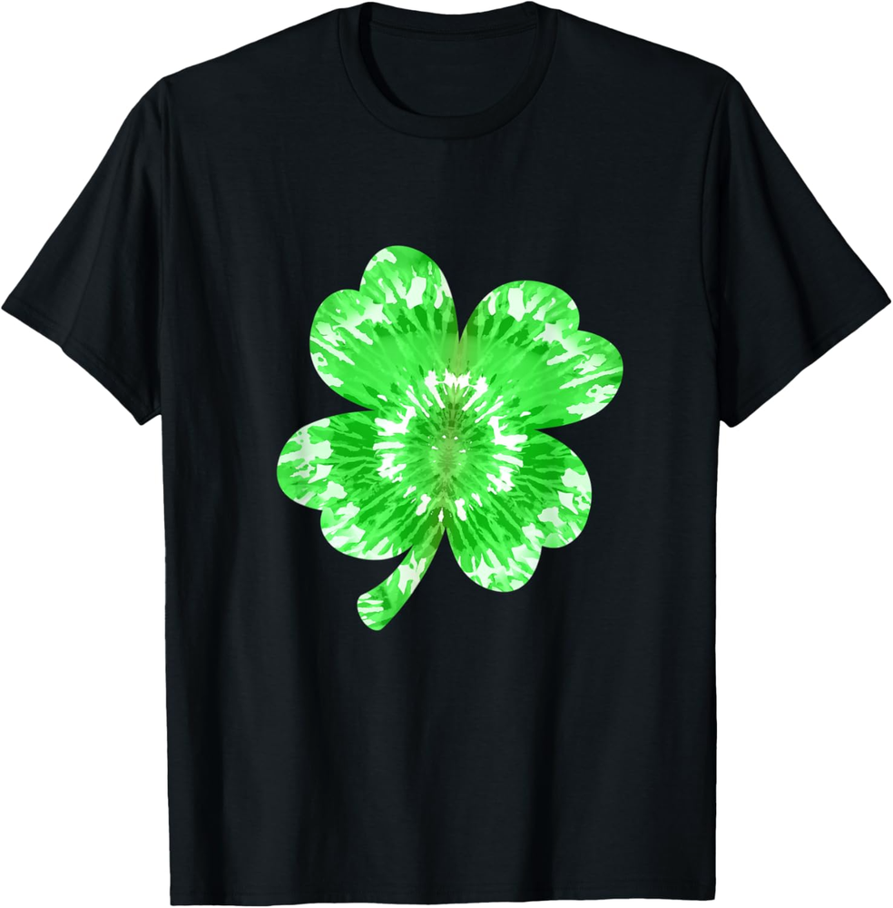 St Patricks Day Tie Dye Shamrock T Shirt