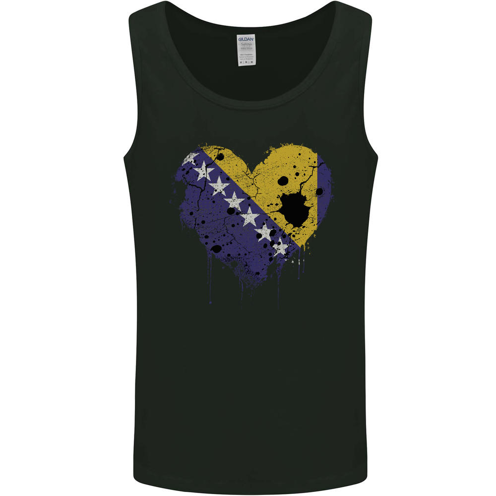 Love Bosnia and Herzegovina Flag Day Football Mens Vest Tank Top