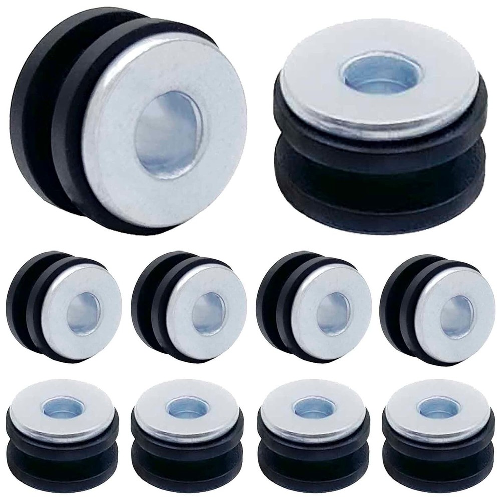 10 Pcs Motorcycle M6 Rubber Grommets Bolt Motorcycle Rubber + Steel Grommet