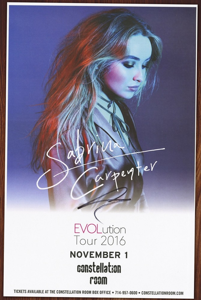 Sabrina Carpenter autographed concert poster