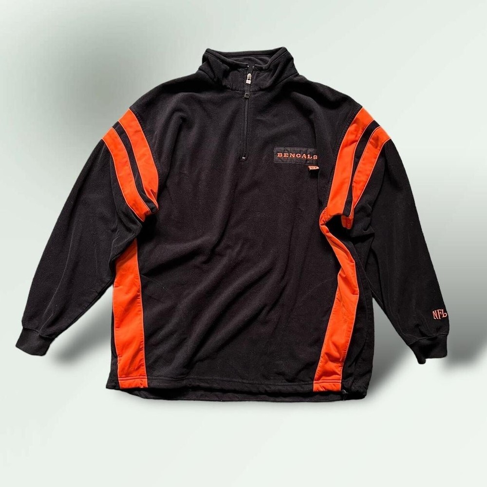 Vintage 00s Cincinatti Bengals NFL 1/4 Zip Fleece Sweatshirt Jacket Size XL