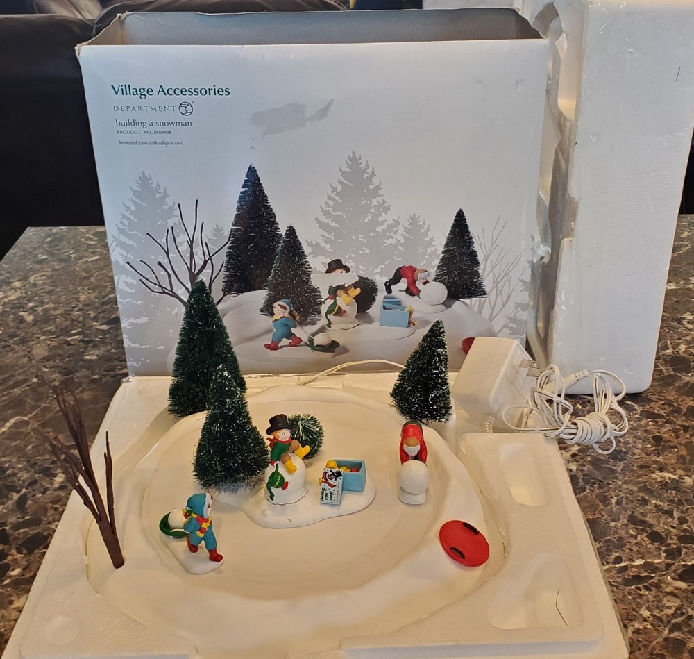 Department 56 Snowman Village Accessory 809008 Complete Set New