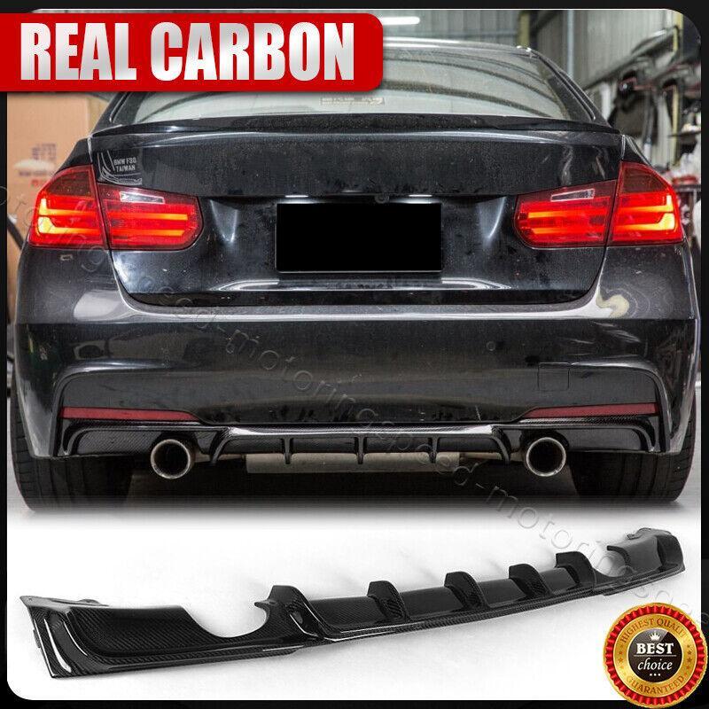 For BMW F30 320i 325i 328i M-Sport Real Carbon Fiber Rear Bumper Diffuser Lip