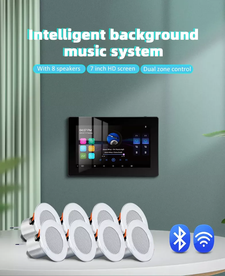 Bluetooth Wall Amplifier Ceiling Speaker Stereo Home Theater Sound System