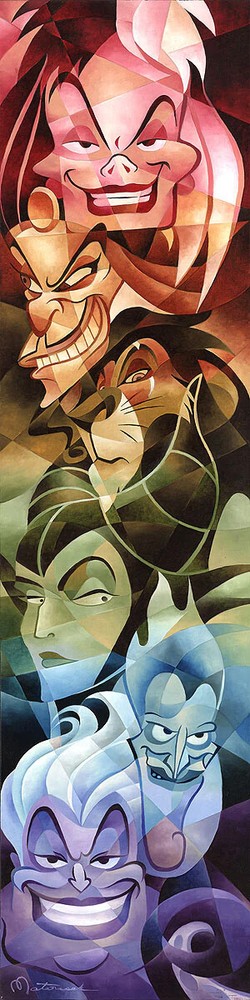 Disney Villains Fine Art Canvas by Matousek Colors of Evil Limited Edition