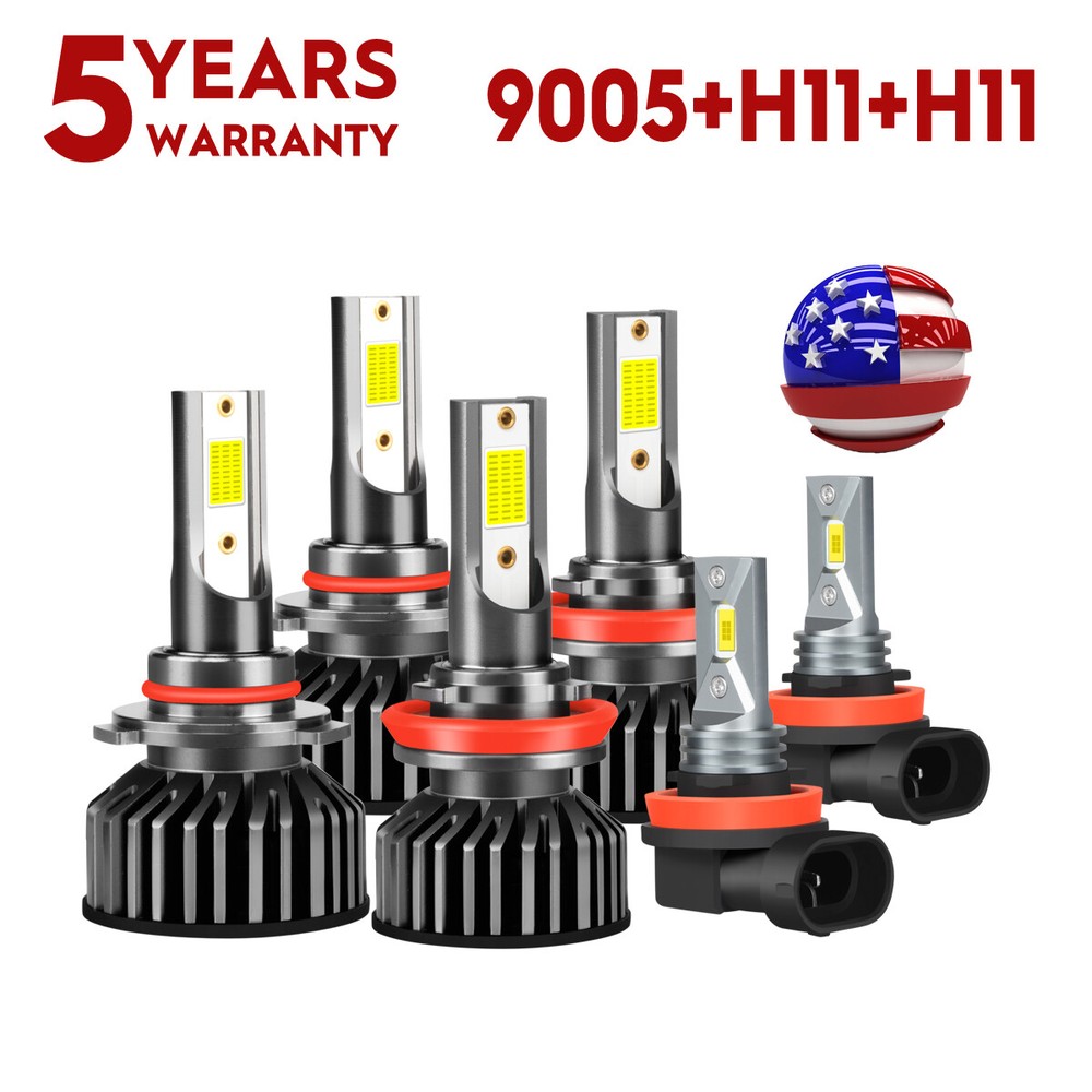 For Toyota Camry Sedan 4-Door 2.5L 3.5L 07-2014 F2 LED Headlight Fog Light Bulbs