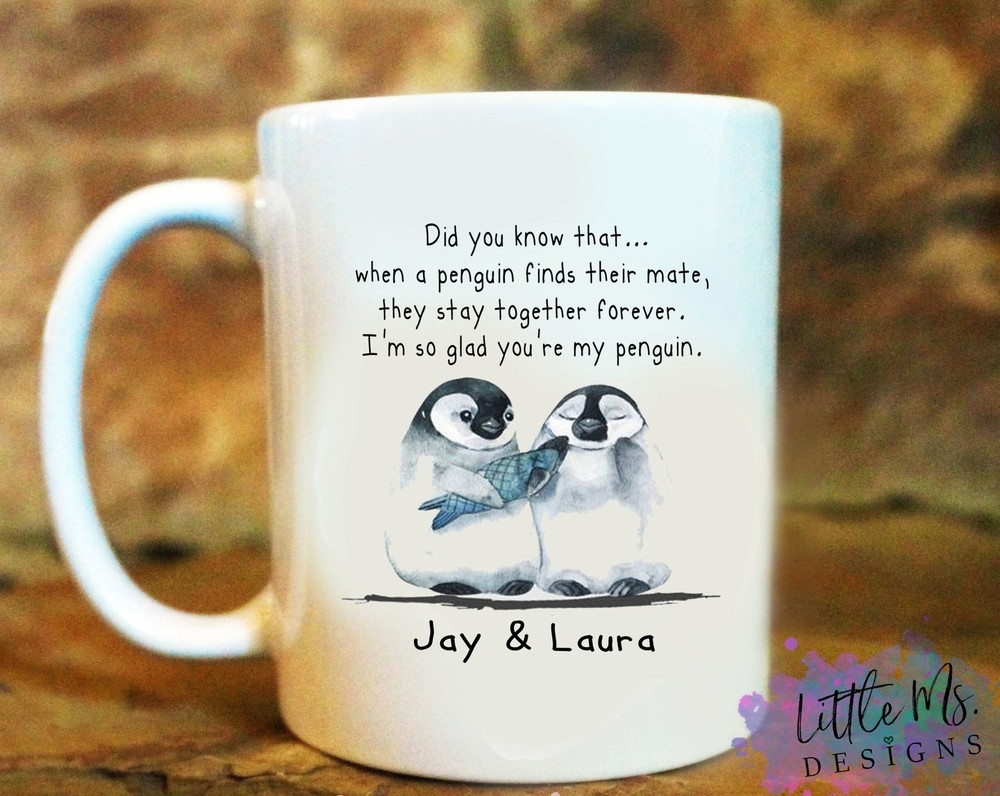 Cute Penguin Mug Set Mr And Mrs Mugs His And Her Gifts For The Couple