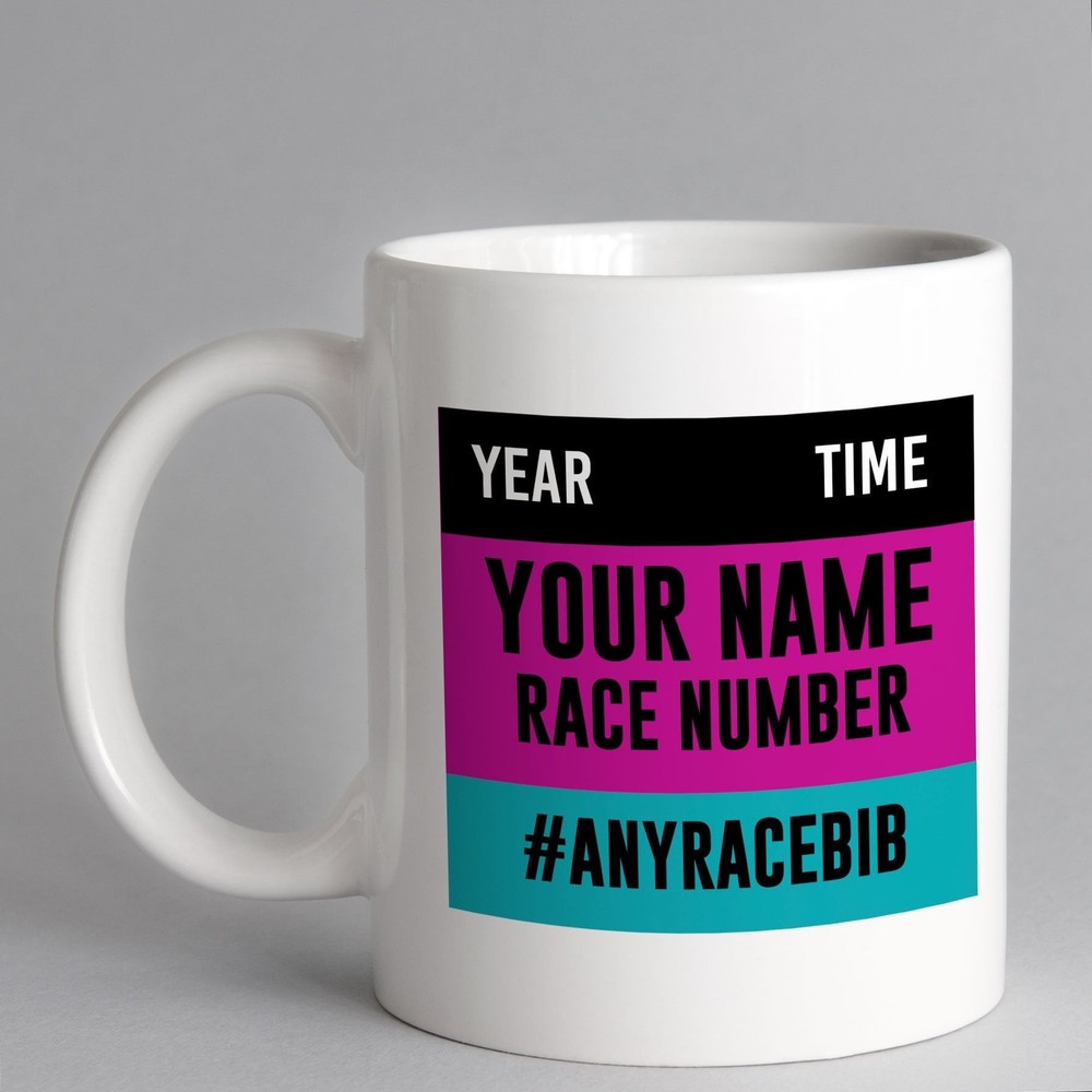 Personalised Race Bib Mug Runners Gift Running Mug Run Runner Running Race Bib
