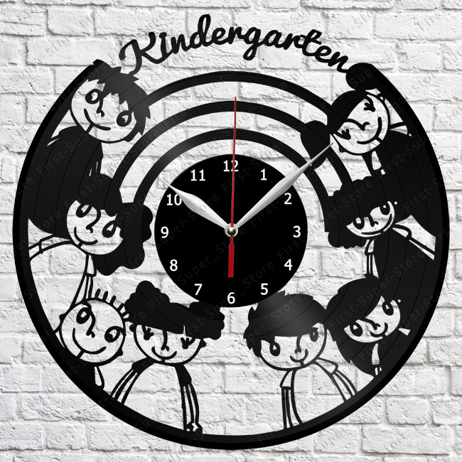 Kindergarten Vinyl Clock Record Wall Clock Decor Fan Art Home 2835