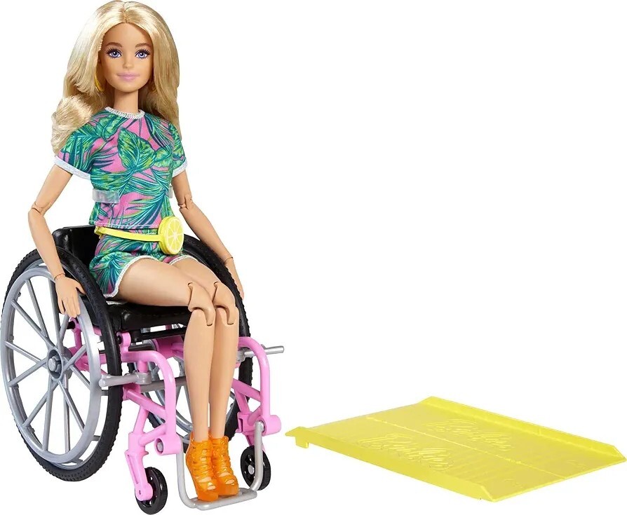 Barbie Fashionistas Doll Blonde in Tropical Romper with Wheelchair & Fanny Pack