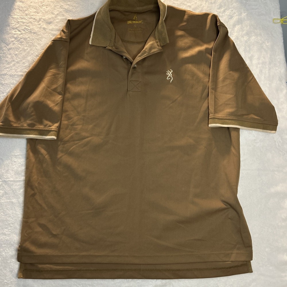 Browning Men's Brown Short Sleeve Large Polo Shirt