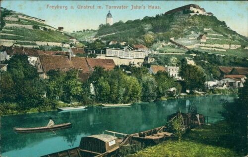 Postcard Freyburg a. Unstrut with Gymnastics Father Jahn's House 1912 (No. 9358)