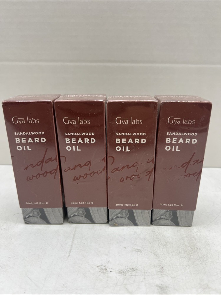 Gya Labs Sandalwood Beard Growth Oil for Men 4-Pack 30ml