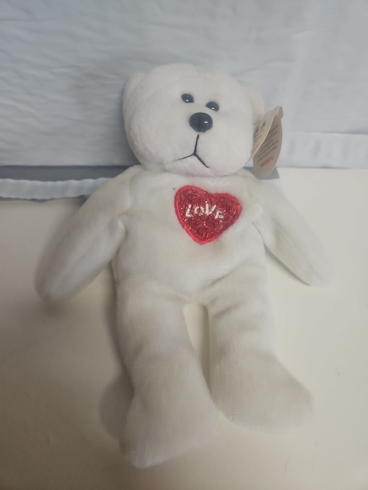 Plushland White Bear With Love On Chest 1999
