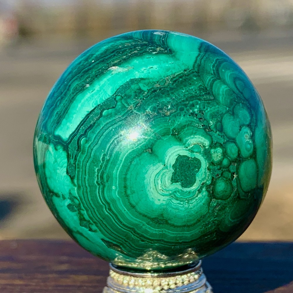 48G Natural glossy Malachite ball transparent cluster rough mineral sample