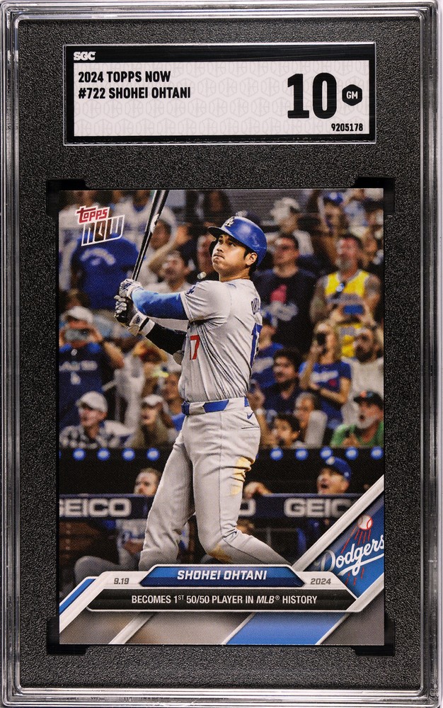 Shohei Ohtani 2024 Topps Now #722 50/50 Historic 1st Player SGC 10 Gem Mint