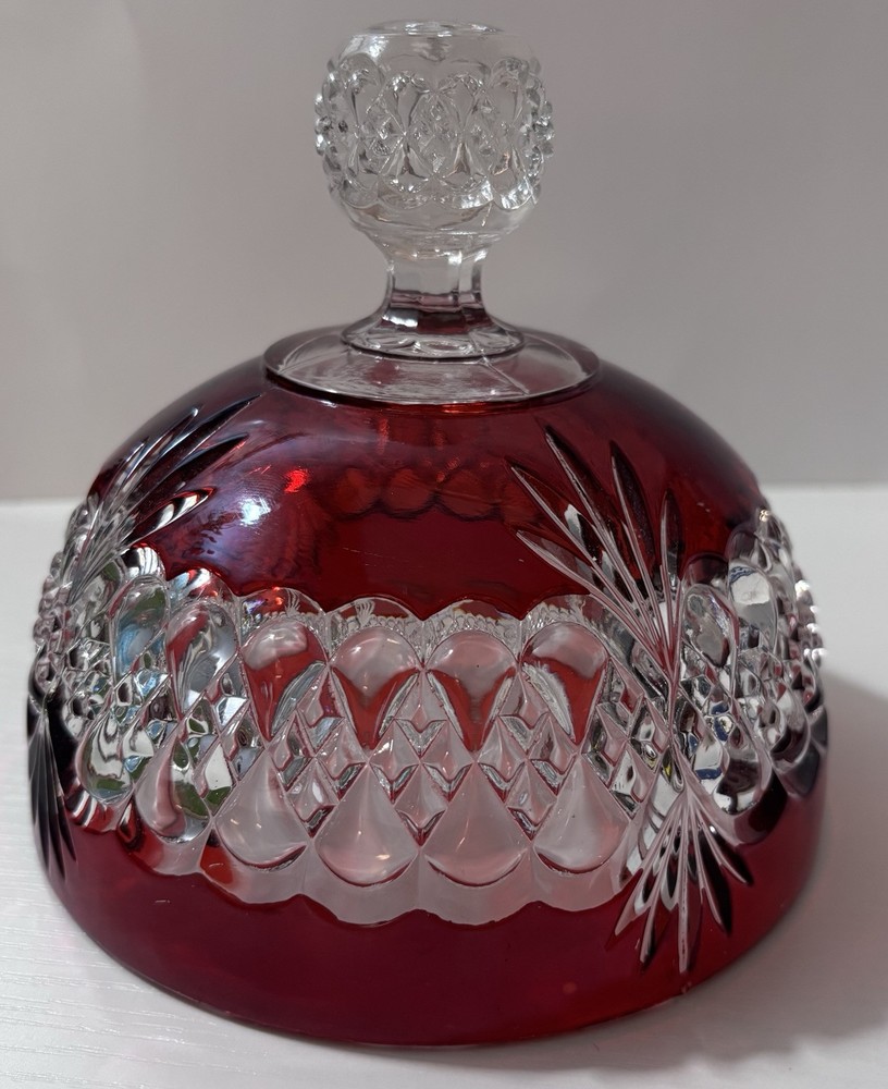 Vintage Ruby Flash Royal Crystal EAPG Butter Dish Lid  
