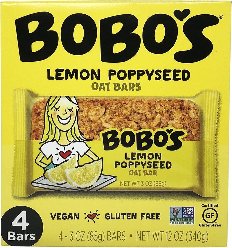 Bobo's Oat Bars Lemon Poppyseed Oat Bar 4 Count, 3 OZ